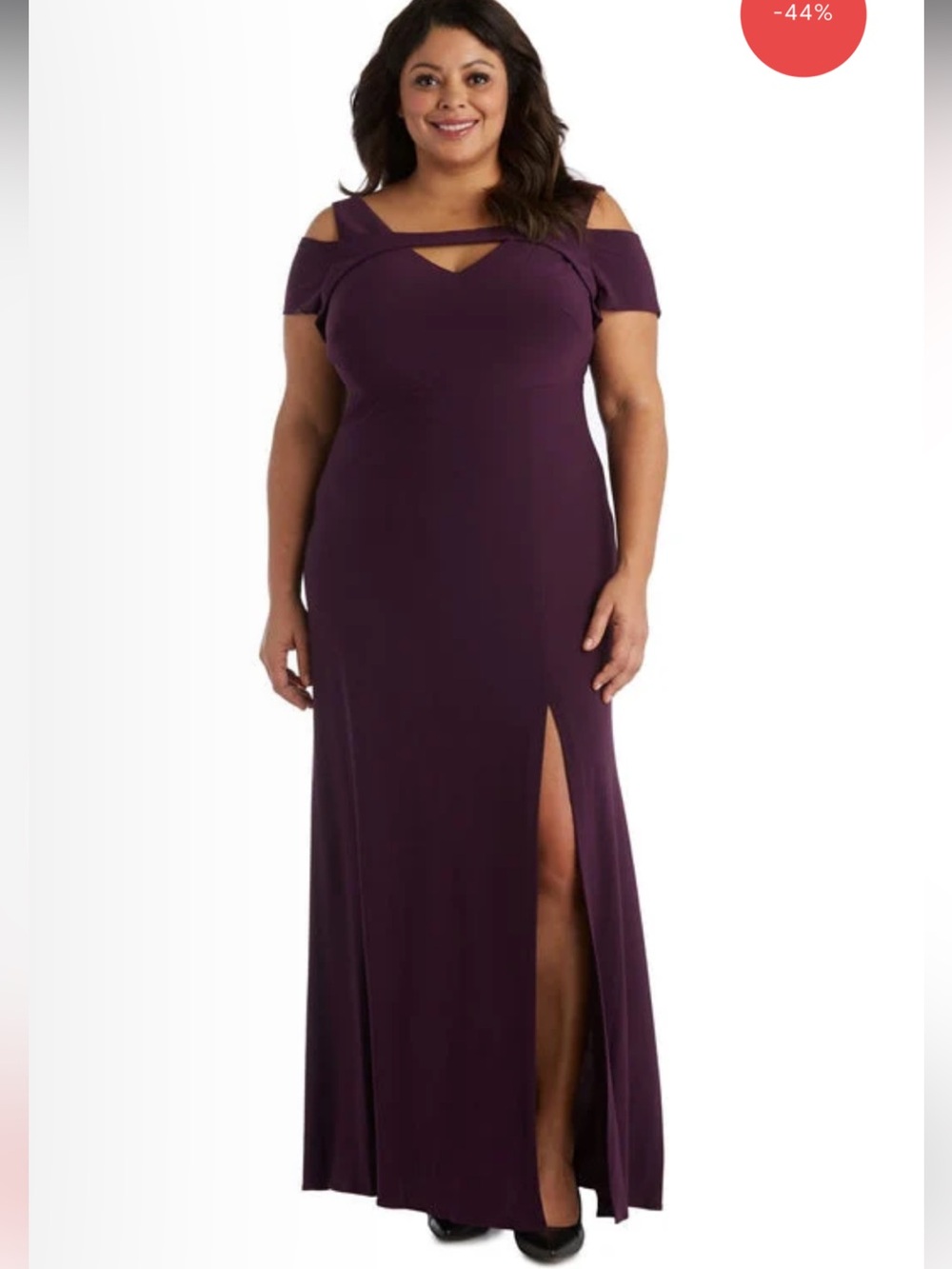 NWT Night Way Sz 8 Pet Sweetheart Neck Purple Cut-out Maxi Gown Dress Rt $109